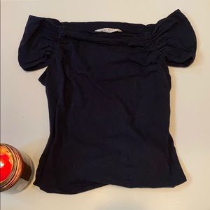 Dark Blue Nine West Off-The-Shoulder Top